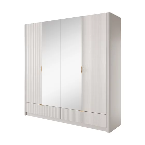 Dulap Lante 4 Usi + 2 Sertare,  213x54.6x208.4  cm, MDF, Beige picture - 4