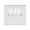 Dulap Loksa 5 usi,  240x57.5x220 cm, Pal Melaminat, Pin Alb/ Stejar Gradson picture - 1