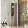 Dulap Pentru Baie Cu Usa Rabatabila si Sertar, Rosa, 40x40x197, Pal Melaminat, Beige Congo picture - 1