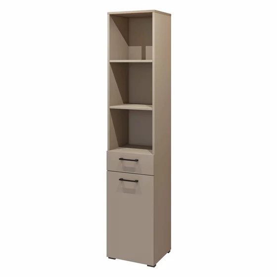 Dulap Pentru Baie Cu Usa Rabatabila si Sertar, Rosa, 40x40x197, Pal Melaminat, Beige Congo picture - 2