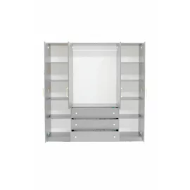 Dulap Retro, 4 Usi + 3 Sertare, 196x58x200 cm, Alb