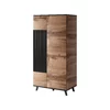 Dulap Rogan S1, 90x55x182 cm, Negru/Stejar Wotan picture - 2