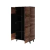 Dulap Rogan S1, 90x55x182 cm, Negru/Stejar Wotan picture - 3