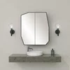 Dulap suspendat pentru baie cu oglinda  Quartz, 60x14x70 CM - Negru picture - 1
