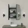 Dulap suspendat pentru baie cu oglinda  Quartz, 60x14x70 CM - Negru picture - 2