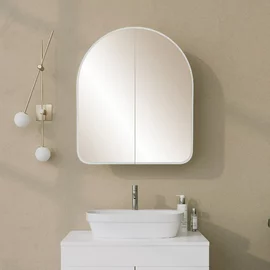 Dulap suspendat pentru baie cu oglinda Hope, 60x14x70 cm - Alb