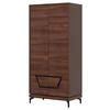 Dulap Vero 4 Usi VR09, 92x53.5x198 h cm, Pal Melaminat/MDF, Nuc Inchis picture - 3