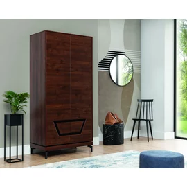 Dulap Vero 4 Usi VR09, 92x53.5x198 h cm, Pal Melaminat/MDF, Nuc Inchis