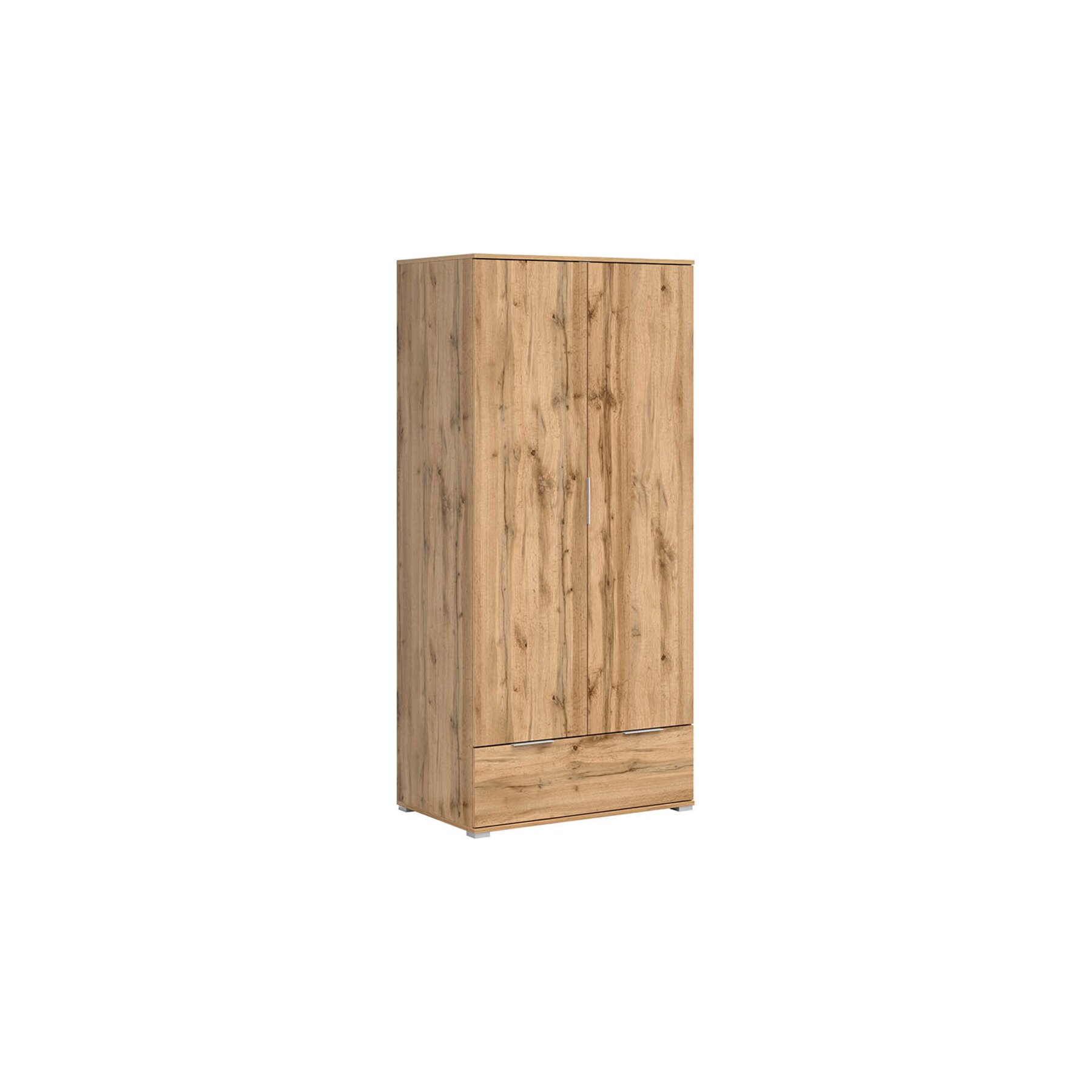 Dulap Zele SZF2D1S, 90.5x56.5x195 cm, Pal Melaminat, Stejar Wotan