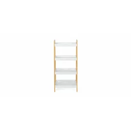 Etajera cu 4 rafturi,  Alis 11266, 39x29.5x85 cm, Bambus/MDF, Alb/Natur