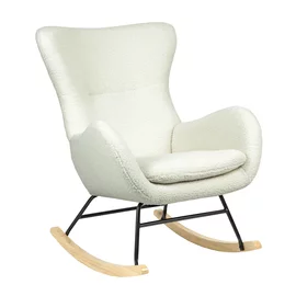 Fotoliu Balansoar Molma, 67x85x93 cm, Stofa Boucle, Beige