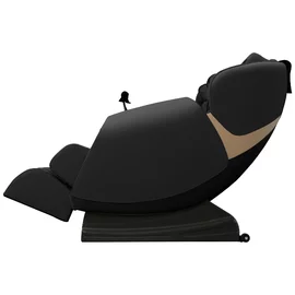 Fotoliu Cu Masaj Hagen 479, 20 Programe, 72x140-187x105-85 cm, Piele ecologica, Negru/Auriu