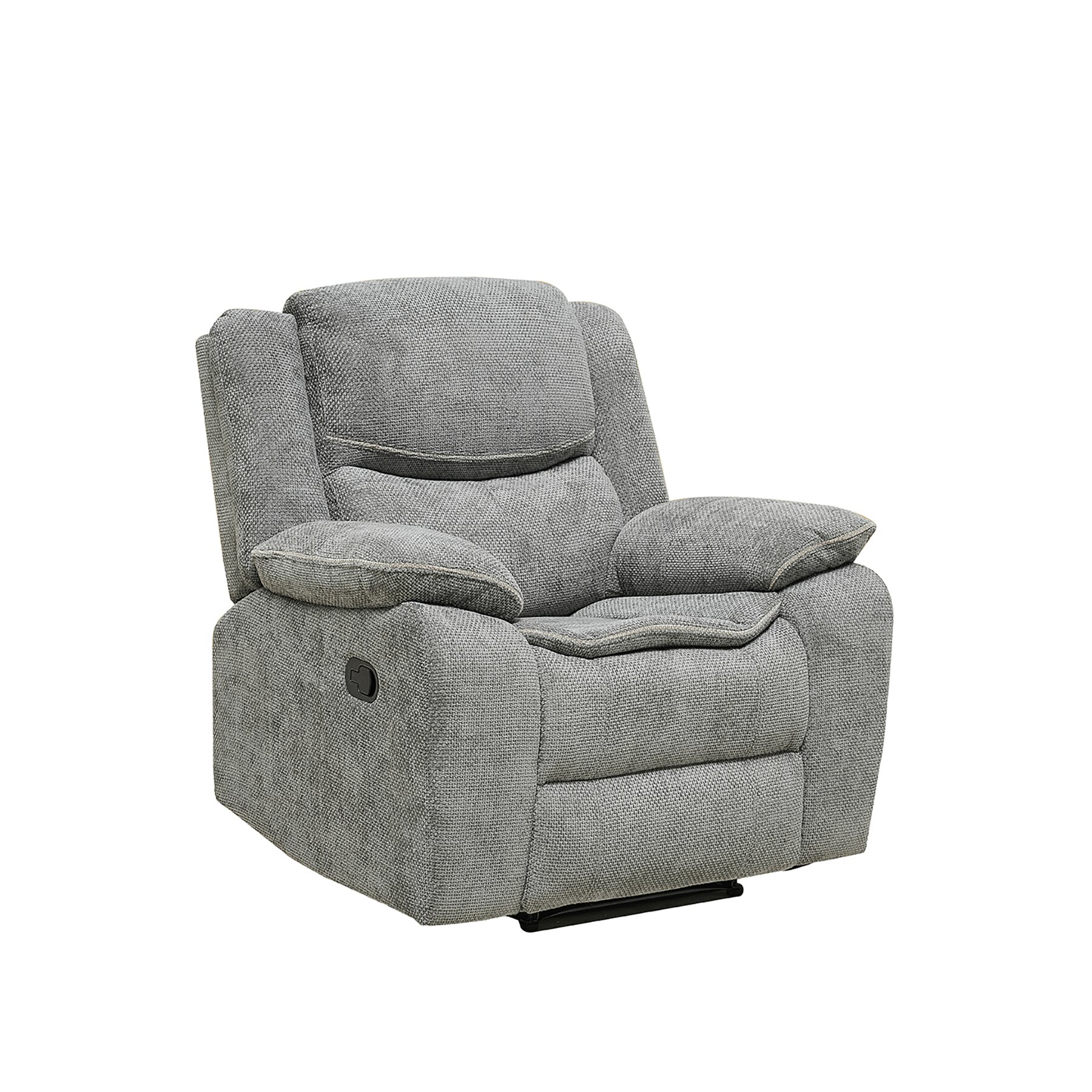 Fotoliu cu Recliner Arcadia, 109x98x104 cm, Stofa, Gri