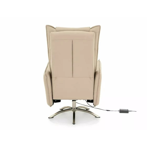 Fotoliu cu Recliner Electric Notos, 72x83-160x116 cm, Piele Sintetica, Beige picture - 4
