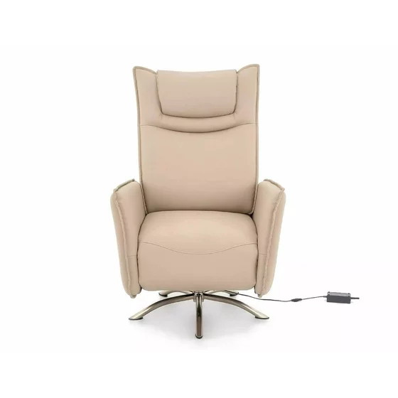 Fotoliu cu Recliner Electric Notos, 72x83-160x116 cm, Piele Sintetica, Beige picture - 5