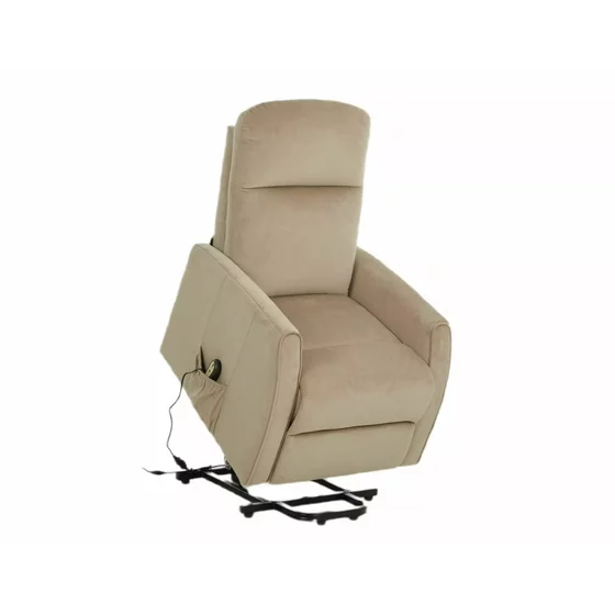 Fotoliu cu Recliner Electric Selle 152, 68x89-144x110 cm, Catifea Beige picture - 5