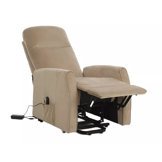 Fotoliu cu Recliner Electric Selle 152, 68x89-144x110 cm, Catifea Beige picture - 2