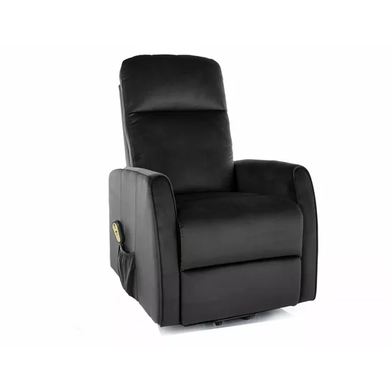 Fotoliu cu Recliner Electric Selle 152, 68x89-144x110 cm, Catifea Neagra picture - 1