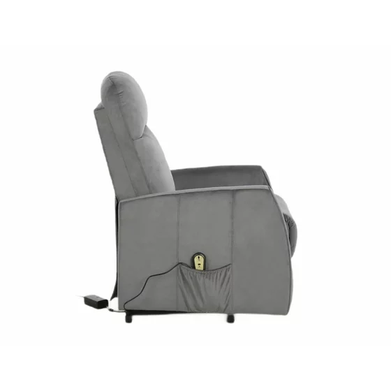 Fotoliu cu Recliner Electric Selle 152, 68x89-144x110 cm, Catifea Gri picture - 6