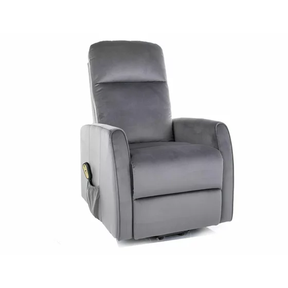 Fotoliu cu Recliner Electric Selle 152, 68x89-144x110 cm, Catifea Gri picture - 1