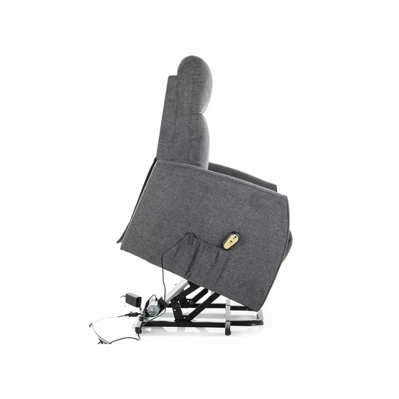 Fotoliu cu Recliner Electric Selle 152, 68x89-144x110 cm, Stofa Brego Gri picture - 2