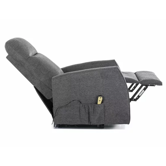 Fotoliu cu Recliner Electric Selle 152, 68x89-144x110 cm, Stofa Brego Gri picture - 4