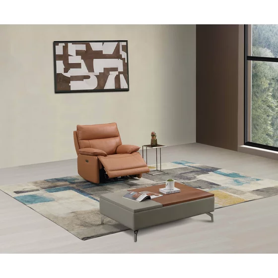 Fotoliu cu Recliner Electric Verso, 98x95x100 CM, Piele Naturala, Cognac picture - 1