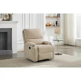Fotoliu cu Recliner Johan, 79x94x104 cm, Stofa, Beige Deschis
