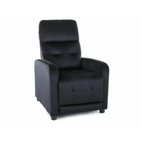 Fotoliu cu Recliner Otus, 66x92-144x100 cm, Catifea Neagra picture - 1
