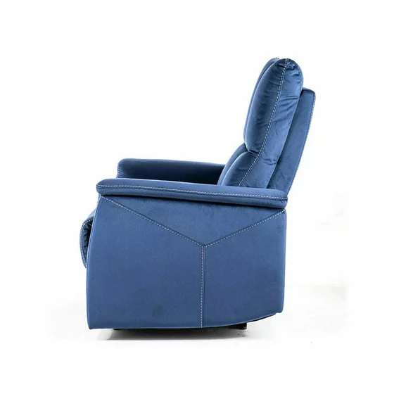 Fotoliu cu Recliner, Selle 129, 76x94-160x96 cm, Catifea, Albastru picture - 2