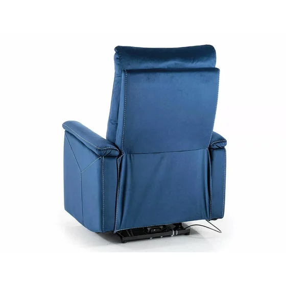 Fotoliu cu Recliner, Selle 129, 76x94-160x96 cm, Catifea, Albastru picture - 3