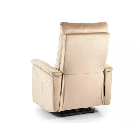 Fotoliu cu Recliner, Selle 129, 76x94-160x96 cm, Catifea, Beige picture - 2