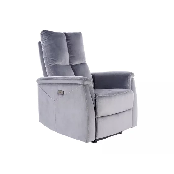 Fotoliu cu Recliner, Selle 129, 76x94-160x96 cm, Catifea, Gri picture - 1