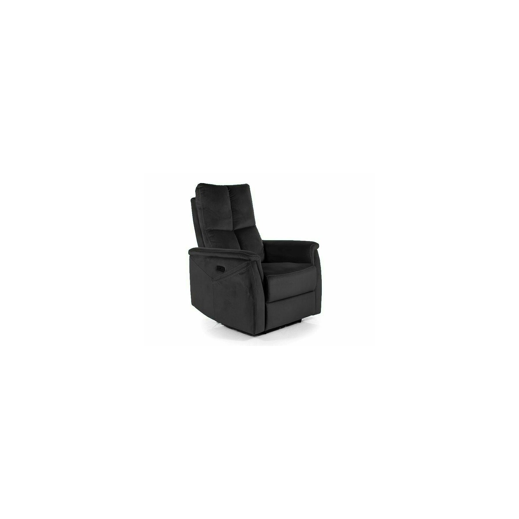 Fotoliu cu Recliner Selle 129, 76x94-160x96 cm, Catifea, Negru