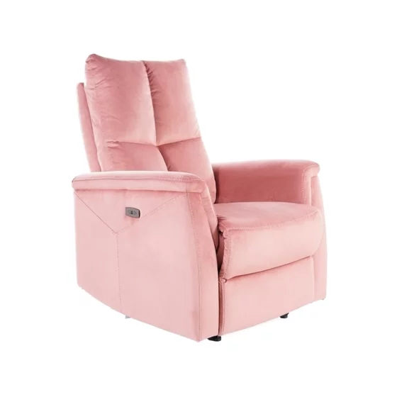 Fotoliu cu Recliner, Selle 129, 76x94-160x96 cm, Catifea, Roz Antichizat picture - 1