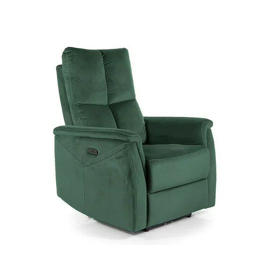 Fotoliu cu Recliner, Selle 129, 76x94-160x96 cm, Catifea, Verde picture - 1