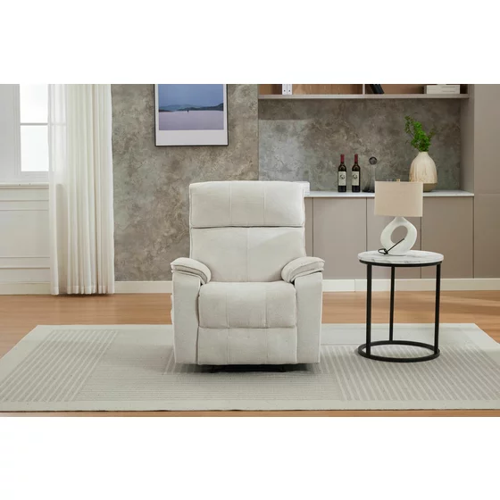 Fotoliu cu Recliner si Masaj, Palms 1R, 90x94x103 cm, Stofa, Crem picture - 3