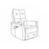 Fotoliu cu Recliner Si Masaj, Selle 129M, 76x94-160x96 cm, Catifea, Albastru picture - 4
