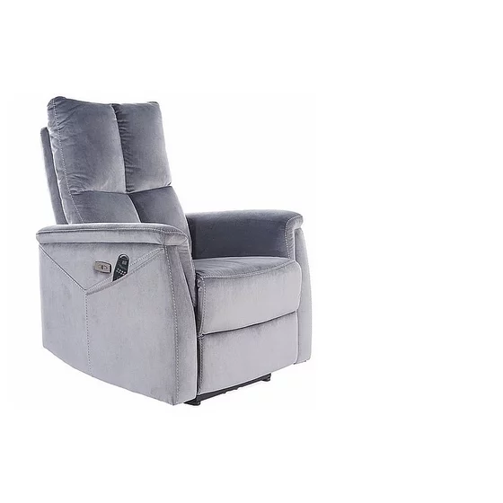 Fotoliu cu Recliner Si Masaj, Selle 129M, 76x94-160x96 cm, Catifea, Gri picture - 1