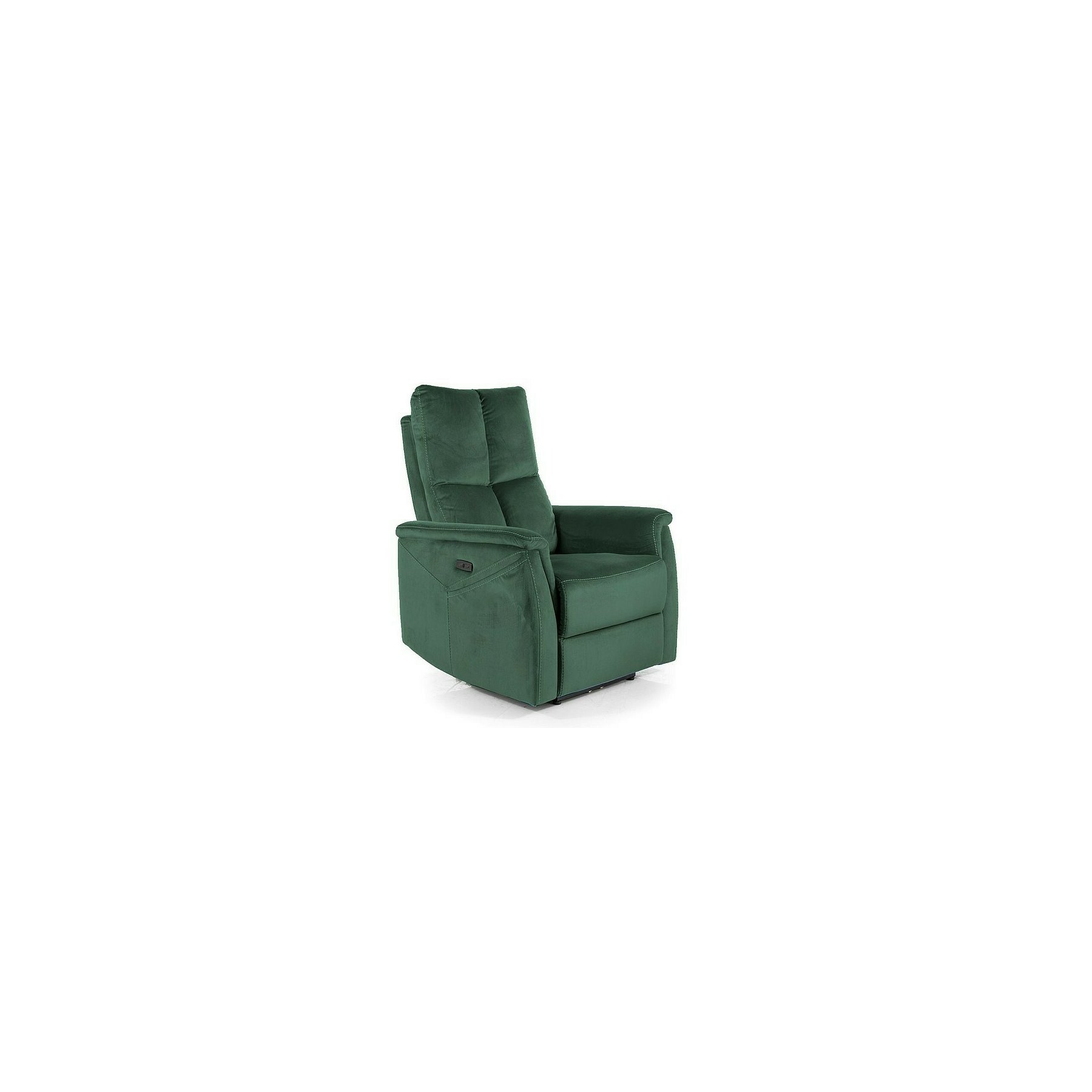 Fotoliu cu Recliner Si Masaj, Selle 129M, 76x94-160x96 cm, Catifea, Verde