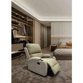 Fotoliu cu Recliner Vegas, 78x94x100 cm, Stofa, Beige