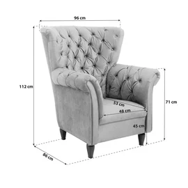 Fotoliu Cupido 96x86x112 h cm, Catifea Verde