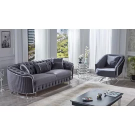 Fotoliu Galata Gri Velvet 412/Argintiu