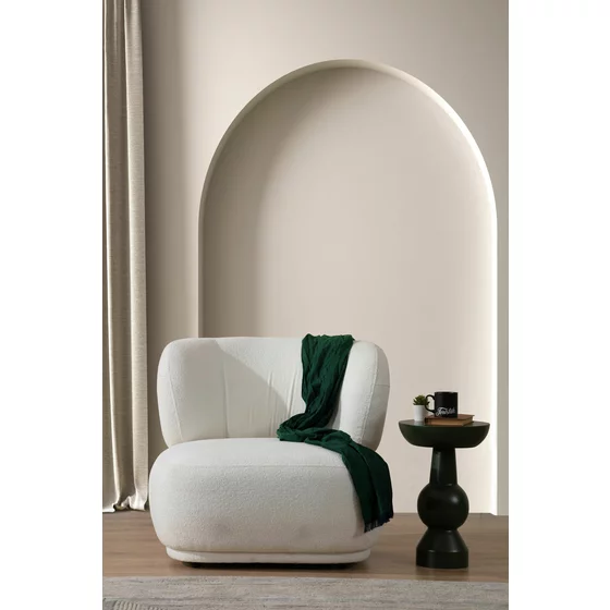 Fotoliu Liverno, 85x80x78 cm - Stofa tip Boucle, Crem picture - 1