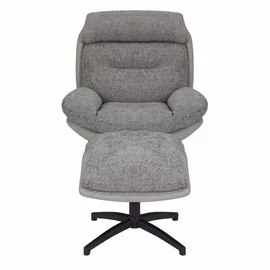 Fotoliu Rotativ Cu Ottoman Tuluza,  79x91x98 cm, Stofa Gri