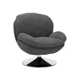 Fotoliu Rotativ Selle 141,  77x87x93 cm, Stofa, Gri Inchis