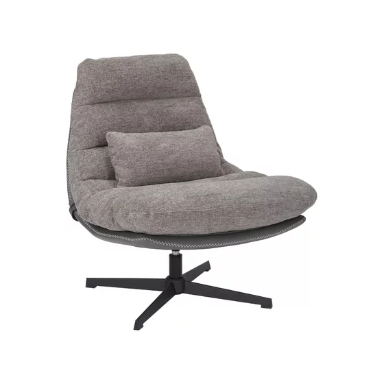 Fotoliu Rotativ Selle 144,  79x87x92 cm, Stofa/Piele Ecologica, Gri picture - 1