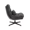 Fotoliu Rotativ Selle 144,  79x87x92 cm, Stofa/Piele Ecologica, Gri Inchis picture - 3