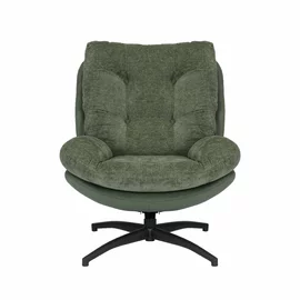 Fotoliu Rotativ Sisi,  79x91x98 cm, Stofa Verde/Piele Ecologica Verde