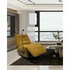 Fotoliu Seger cu Recliner, Balansoar si Suport Telefon, 86x104x100 cm, Stofa, Galben picture - 1